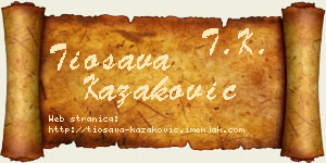 Tiosava Kazaković vizit kartica